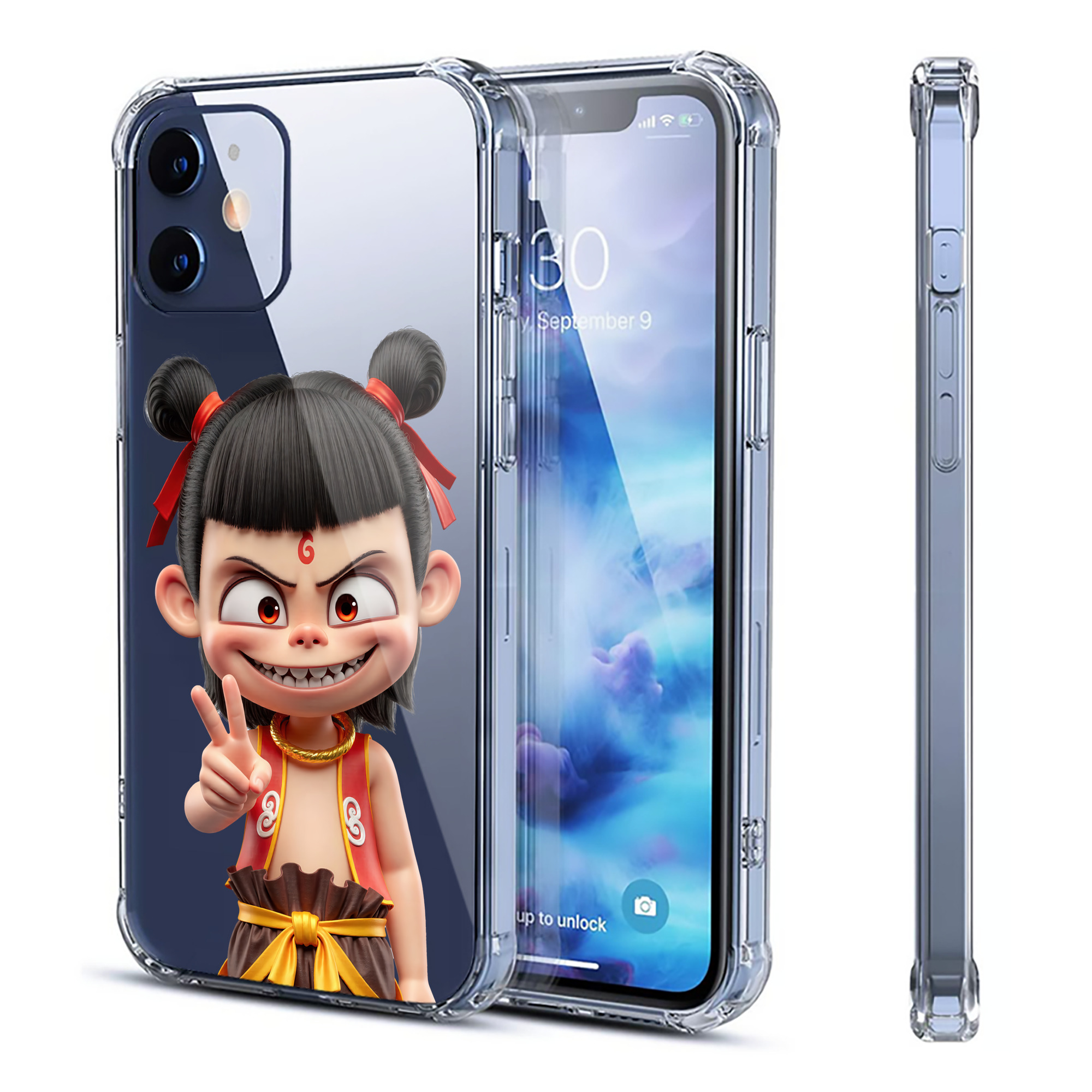 （画像用） Ne Zha 2 ナタ 魔童の大暴れ 【iPhone 12シリーズ対応】透明スマホケース（クリアソフトケース）